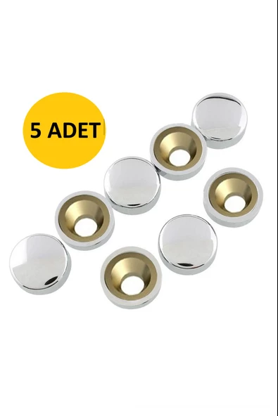 Vida kapağı 15 mm krom 5 adet vida kapama kapatıcı tıpa