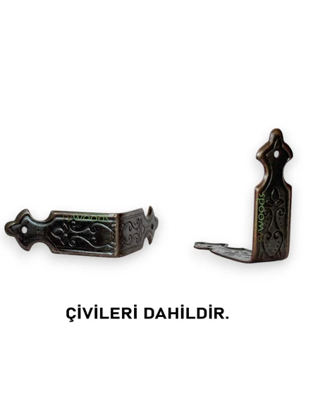 Dekoratif Kutu Kenarı 4 Adet Kutu Sandık Aksesuar Bakır Oksit - 2