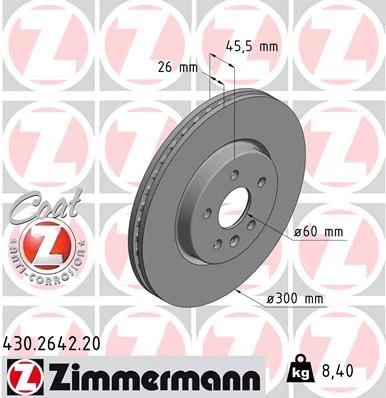 ÖN FREN AYNASI ASTRA K 15 16 İNÇ / 5 DELİK 300x26x5DL HAVALI