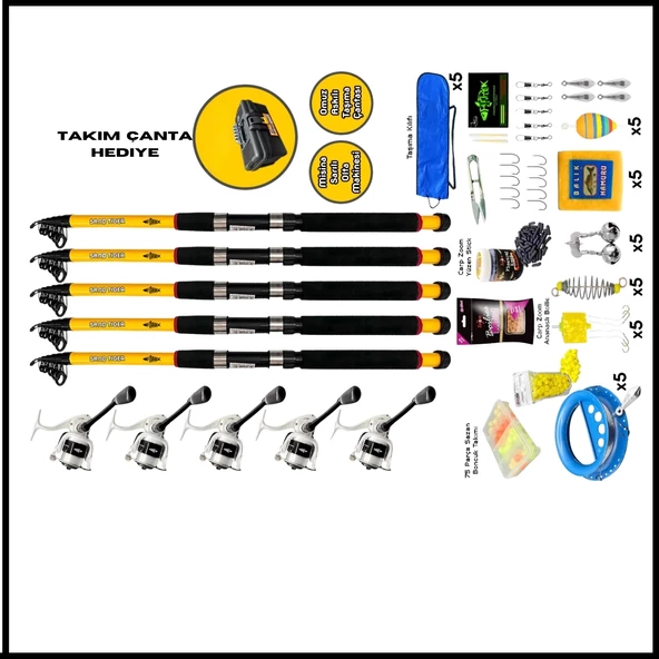 Uyguna-Yakala 5'li Sazan Olta Seti XL-3.60MT/50-100GR ürün görseli
