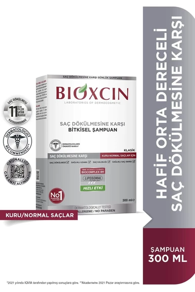 Bioxcin Klasik Şampuan Kuru-Normal Saçlar 300 ml ürün görseli 1