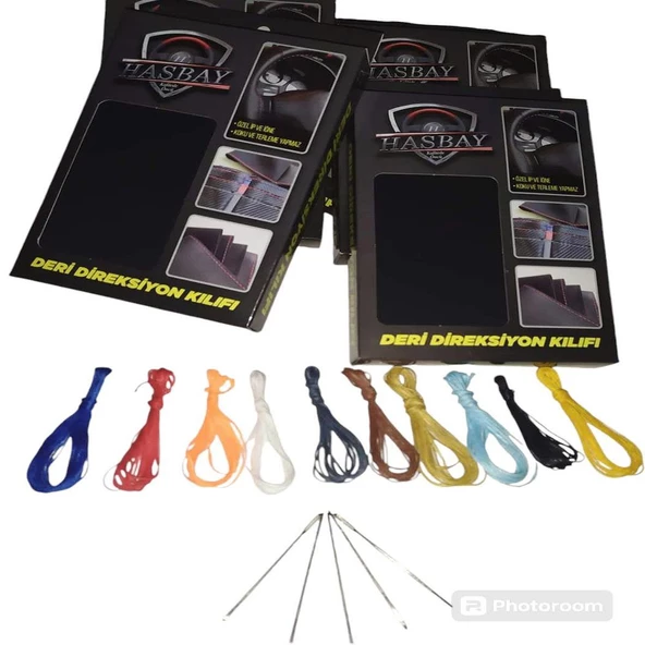 DİKİŞLİ DİREKSİYON KILIFI SİYAH DERİ BEJ DİKİŞLİ HYUNDAİ KONA İÇİN - Resim 7