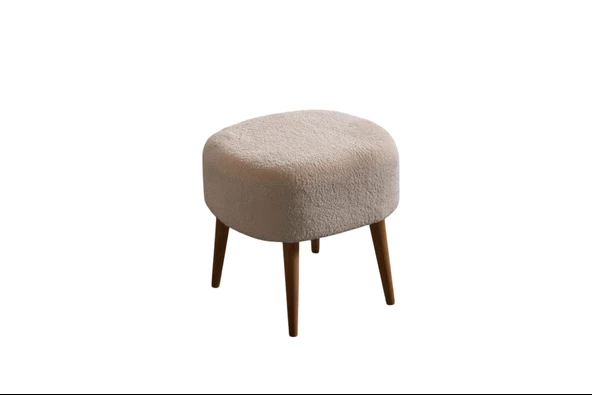 BAREL ÖZEL TASARIM Çay Seti, Berjer Ve Puf (Ofis Balkon Cafe Bahçe Salon Mobilyası) (2) Lİ Takım  Krem - Resim 5