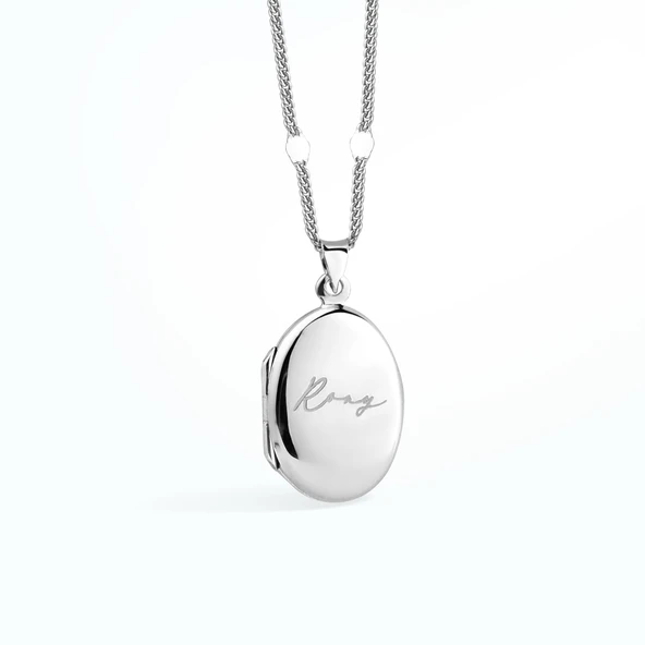 925 Ayar Altın Mikron Kaplama Oval Madolyon Kolye - CN00425 - Resim 7