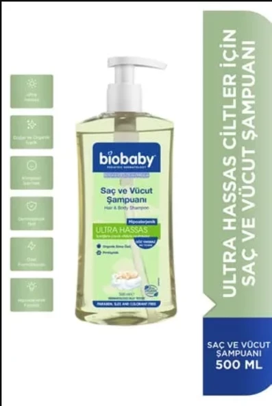 Biobaby Bebek Saç ve Vücut Şampuanı 500 ml