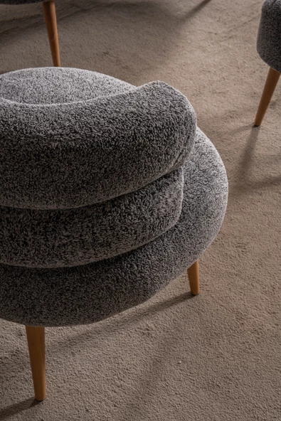 BAREL ÖZEL TASARIM Çay Seti Koltuk Takımı,Berjer Ve Puf (Ofis Balkon Cafe Bahçe Salon Mobilyası) (3) Lü Takım  Renkli - Resim 5