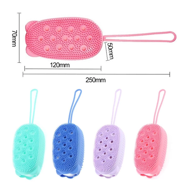 Banyo Hamam Lifi Süngerli Silikon Banyo Duş Peeling Kesesi Sabun Jel Süngeri Cilt Masaj Fırçası - 5