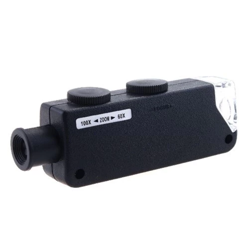 Mini 60x 100x Zoom Lens Odak Takı Led Cep Mikroskop Büyüteç - 6