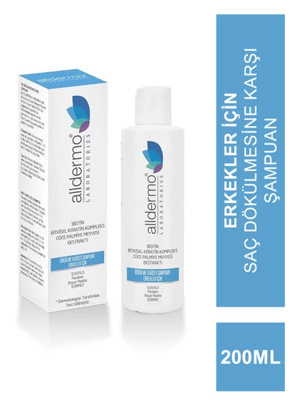 Alldermo Biotin & Cüce Palmiye Ekstraktı Dökülme Karsıtı Şampuan 200 ml - Erkekler İçin