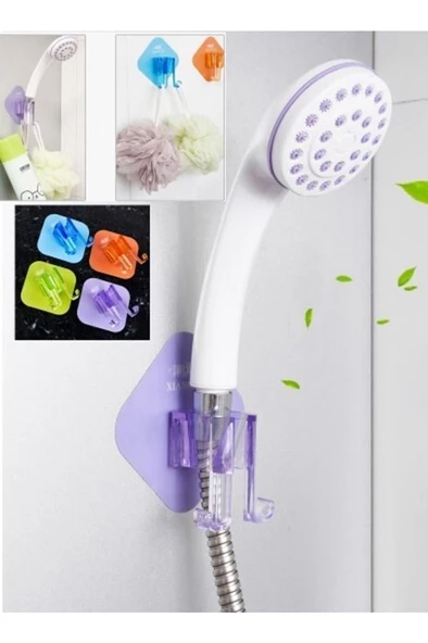 Banyo Duş Başlığı Kendinden Yapışkanlı Askı Ahize Tutucu Lif Fırça Askısı Tutacak - 3