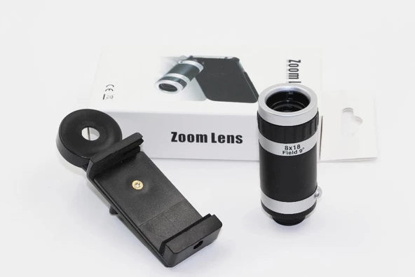 8x18 Zoom Teleskop Telefon Kamera Lensi Mini El Dürbünü - 4
