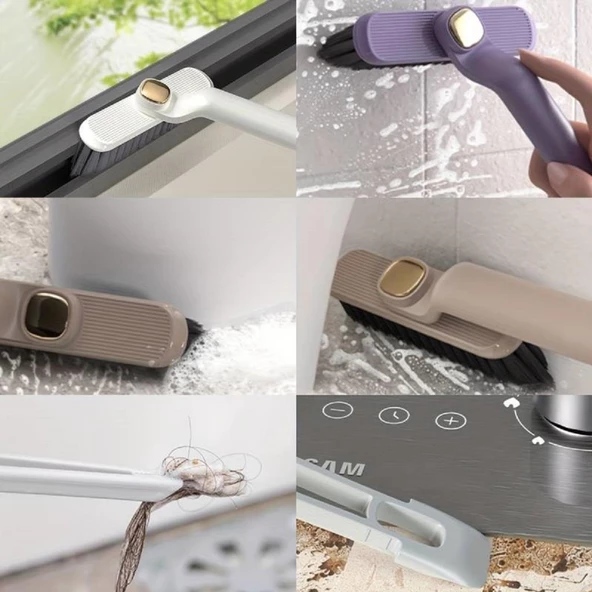 360 Döner Başlıklı Cımbızlı Detay Temizlik Fırçası Derz Fayans Klozet Köşe Oluk Temizleme Fırçası - Resim 5