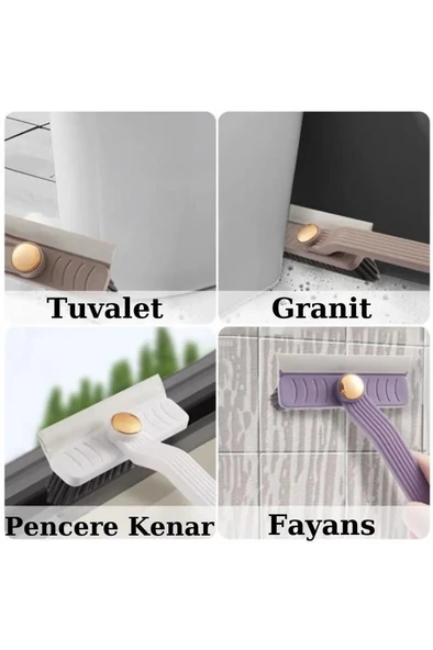 360 Döner Başlıklı Cımbızlı Detay Temizlik Fırçası Derz Fayans Klozet Köşe Oluk Temizleme Fırçası - Resim 4