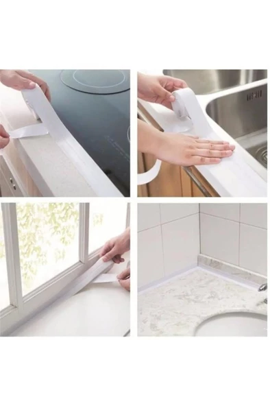 3.2 Metre Su Sızdırmaz Bant Duş Banyo Küvet Lavabo Klozet Kenar Sızıntı Tamir Sızdırmazlık Bandı - 2