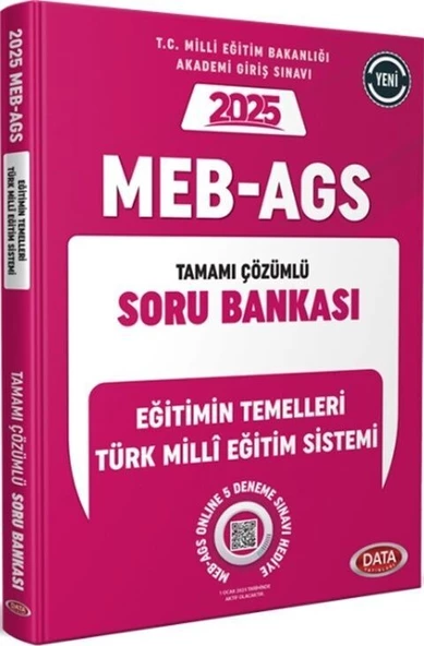 2025 MEB AGS Eğitimin Temelleri Türk Milli Eğitim Sistemi Tamamı Çözümlü Soru Bankası Data Yayınları