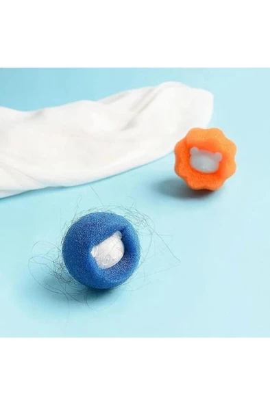 6 x 5 cm Kedi Köpek Tüy Saç Temizleyici Top Çamaşır Makinesi Kıl Toplama Topu Kırışık Önleyici - 2