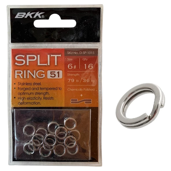 BKK Split Ring-51 Suni Yem Halkası No:6 (16'lı Paket)