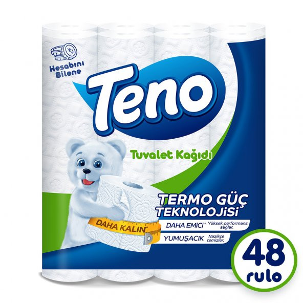 Teno Avantaj Paket Tuvalet Kağıdı 48 Rulo (16 Rulo x 3 Paket)