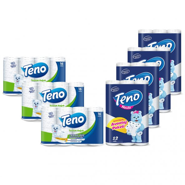 Teno Avantaj Paket Tuvalet Kağıdı 48 Rulo & Kağıt Havlu 48 Rulo