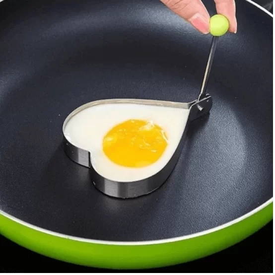 Metalik Kalp Şeklinde Metal Omlet Yumurta Ve Krep Kalıpları - 2