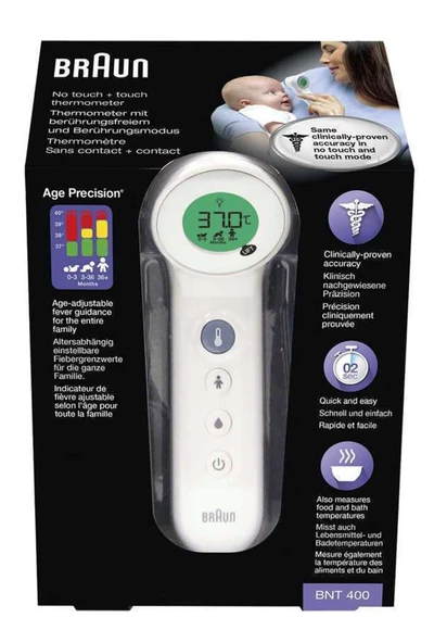 Braun BNT400 Beyaz Temassız Alından Ateş Ölçer - 5