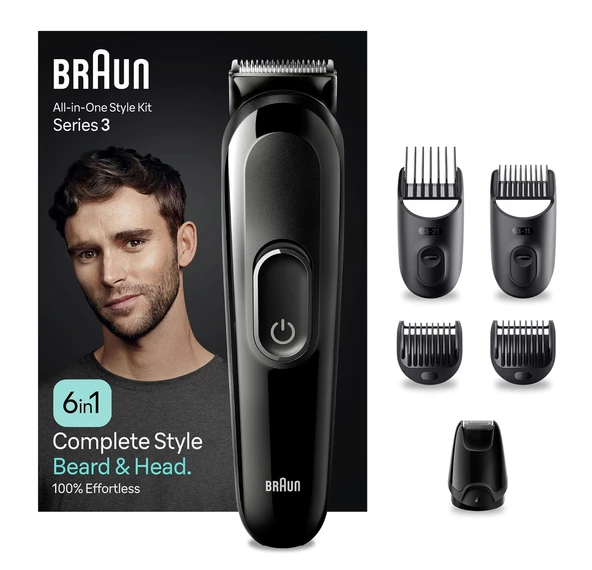 Braun Series 3 MGK3420 Hepsi Bir Arada Şekillendirme Seti 6’sı 1 Arada Erkek Bakım Kiti