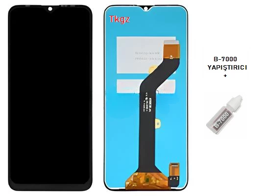 Tkgz - Tecno Spark 6 GO Uyumlu Lcd Ekran Dokunmatik Orijinal + B-7000 ürün görseli 1