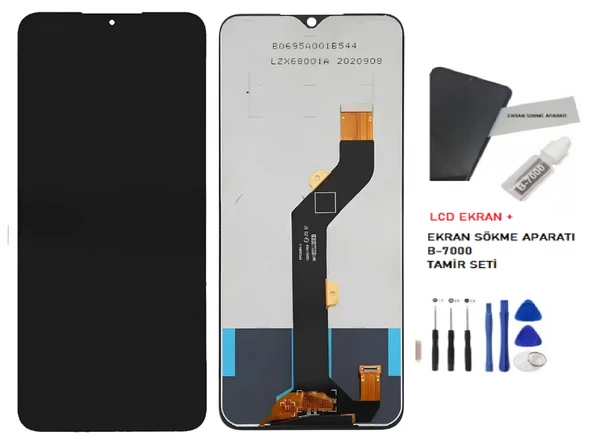 Tkgz - İnfinix HOT 12 PLAY Uyumlu Lcd Ekran Dokunmatik Orijinal + B-7000 + TAMİR SETİ ürün görseli 1