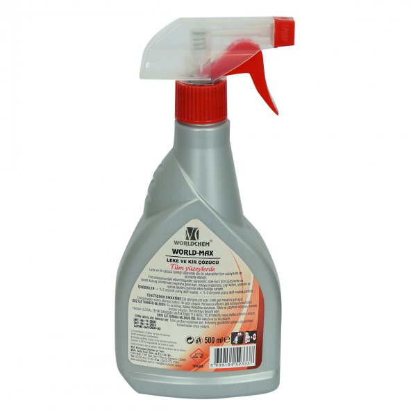 Worldchem World-Max Tüm Yüzeylerde Leke ve Kir Çözücü Sprey Şişe 500 ML - 3