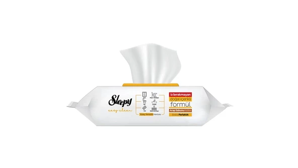 NİVEMESHOME ARAP SABUNU KATKILI 100 LÜ YÜZEY TEMİZLEME HAVLUSU SARI SLEEPY - 2