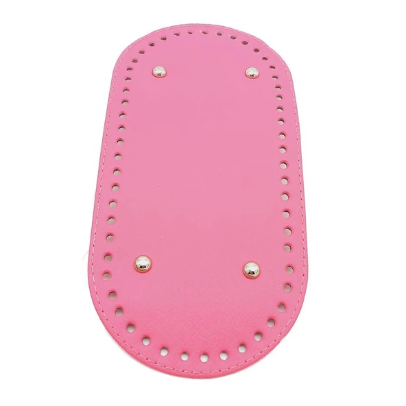 Çanta Aksesuar Suni Deri Fuşya Renk 25X12 cm Oval Çanta Tabanı