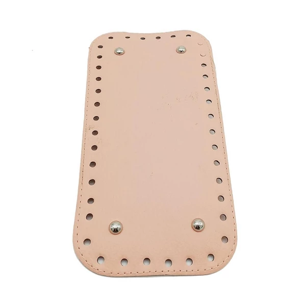Çanta Aksesuar Suni Deri Pudra Renk 25X12 cm Dikdörtgen Çanta Tabanı