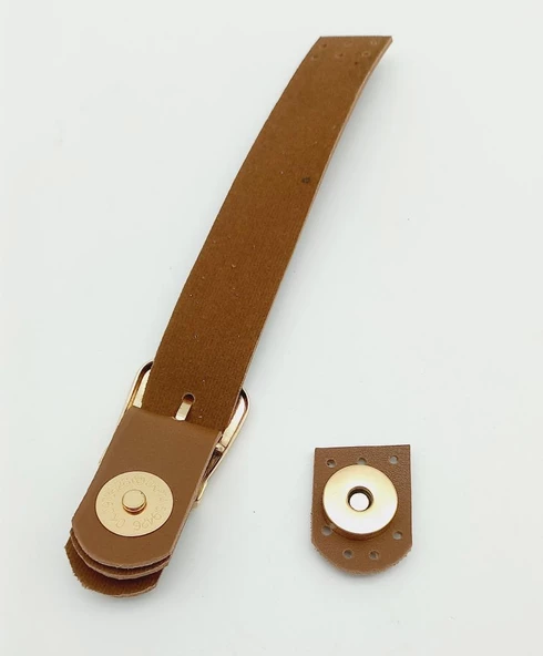 Çanta Aksesuar Tek Kat 18 Cm Suni Deri Taba Kapak Light Gold Metal - 2