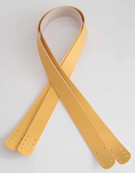 Çanta Aksesuar 80X2.5 Cm, Sarı Renk Suni Deri Çanta Sapı
