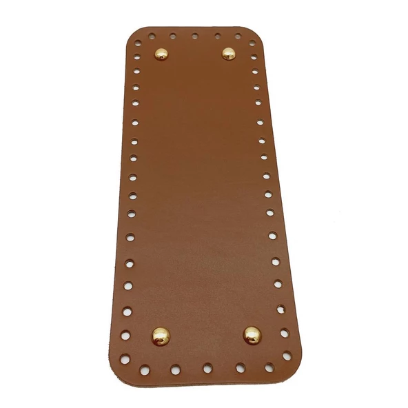 Çanta Aksesuar Gerçek Deri Sütlü Kahve 30X12 cm Dikdörtgen Light Gold Metalli Çanta Tabanı