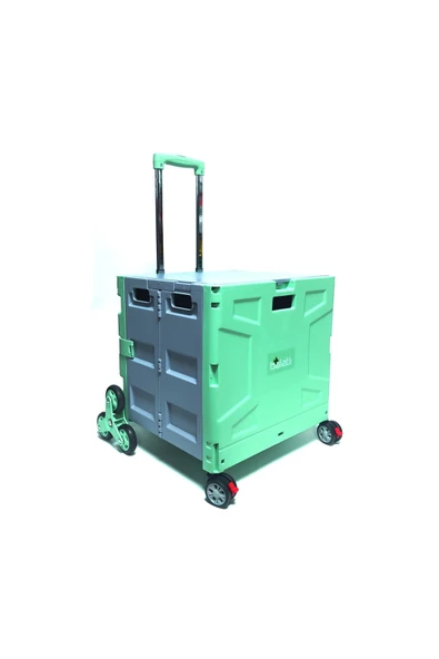 Katlanabilir Yükseklik Ayarlı Merdiven Çıkabilen Paket Market Taşıma Arabası - 4