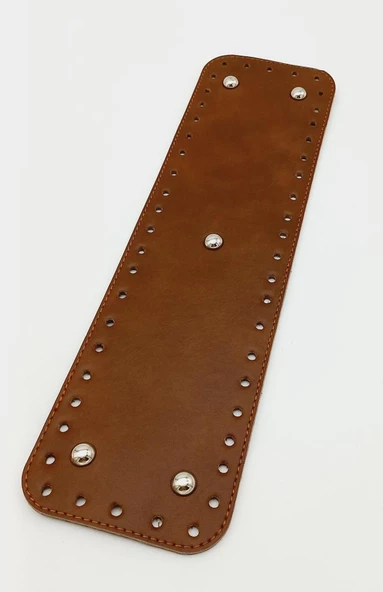 Çanta Aksesuar Suni Deri Taba Renk 35X10 cm Dikdörtgen Çanta Tabanı (Gümüş Aparatlı)