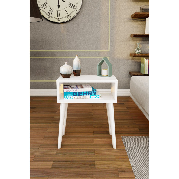 Yeni Konsept Beyaz Başucu Yan Sehpa Komodin