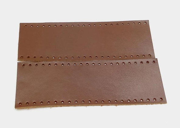 Çanta Aksesuar Kızıl Kahve Gerçek Deri Tutma Sapı 18X6 Cm Simit Sap - 1
