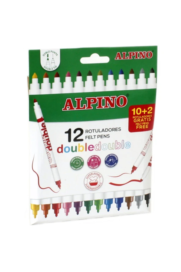 Alpino Keçeli Kalem Çift Yönlü 12 Li AR-002013