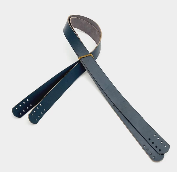 Çanta Aksesuar Lacivert Renk Gerçek Deri 70X2.3 Cm Çift Sap