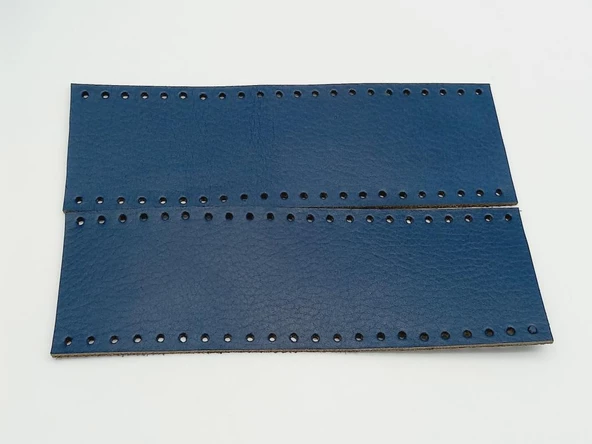 Çanta Aksesuar Lacivert Gerçek Deri Tutma Sapı 18X6 Cm Simit Sap