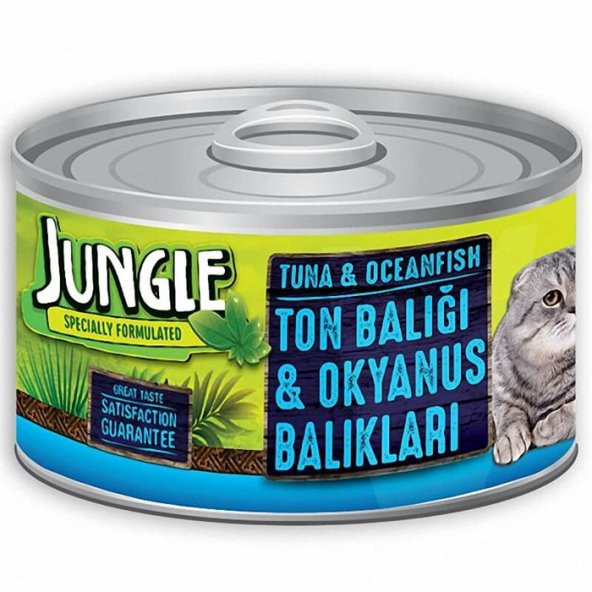 Jungle Kedi 85 gr Ton-Okyanus Balıklı Yaş Ezme  Kedi Konserve Yaş maması Skt: 07/2024