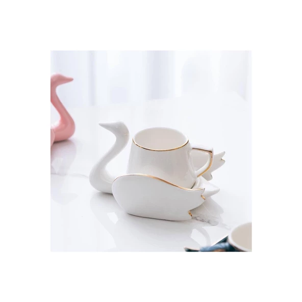 KRD HOME KUĞU KAHVE FİNCAN TAKIMI 2'Lİ KRD-3557 - 2
