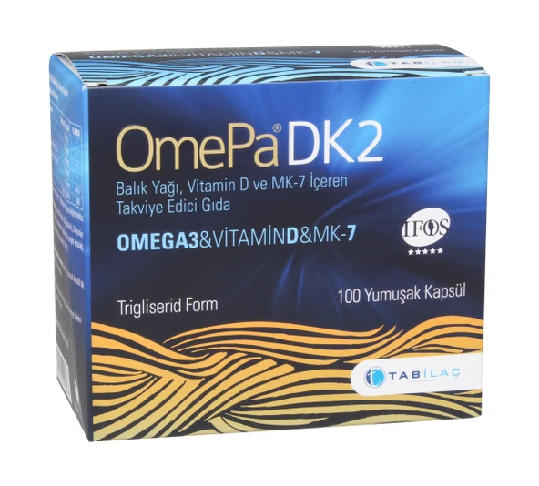OmePa DK2 Omega 3 Vitamin D ve MK-7 100 Kapsül