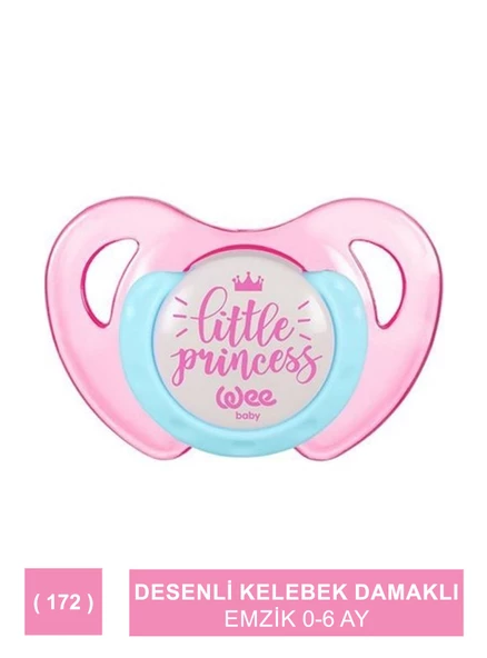 Wee Baby Desenli Kelebek Damaklı Emzik 0-6 Ay - 172 -Pembe