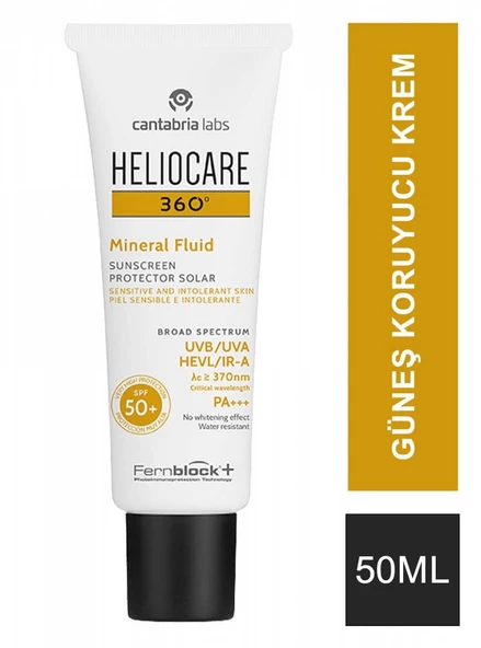 Heliocare 360 Mineral Fluid SPF+50 Güneş Koruyucu Krem 50 ml