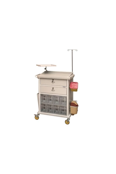 MEDİKALBİRLİK VERA ACİL VE İLAÇ ARABASI 8 GÖZLÜ Cihaz Arabası medikal sehpa ürün görseli 1