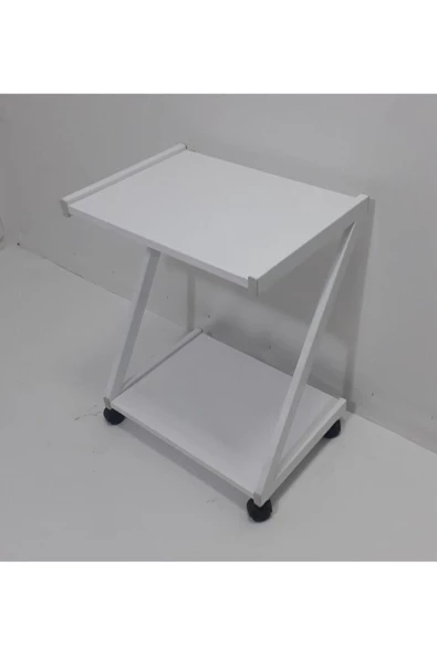 NEXTMED Pansuman Ve Cihaz Taşıma Arabası Z Tipi 2 Raflı Beyaz ürün görseli 1