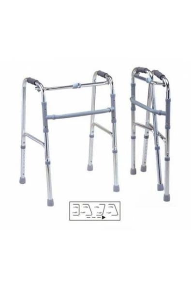 WOLLEX Ithal Alüminyum Katlanır Walker Yürüteç Wolker Volkır Hasta Yaşlı Engelli Yürüteci ürün görseli